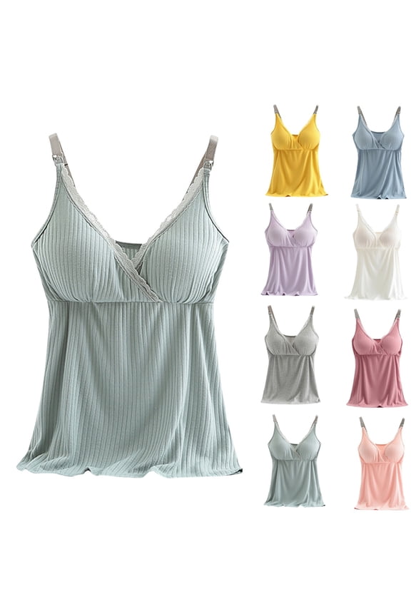 Tops for Pregnant Women,Basic Tops for Pregnant Women,Women's round-Neck Solid Color Sleeveless Breast Feeding Pregnant Nursing Women Cami Tank Tops T-Shirt
