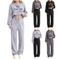 thumbnail image 1 of Bixock Two Piece Sets for Women,Casual Loungewear Set for Women Long Sleeve Hoodie Top Straight Wide Leg Pants Workout Sets, 1 of 4