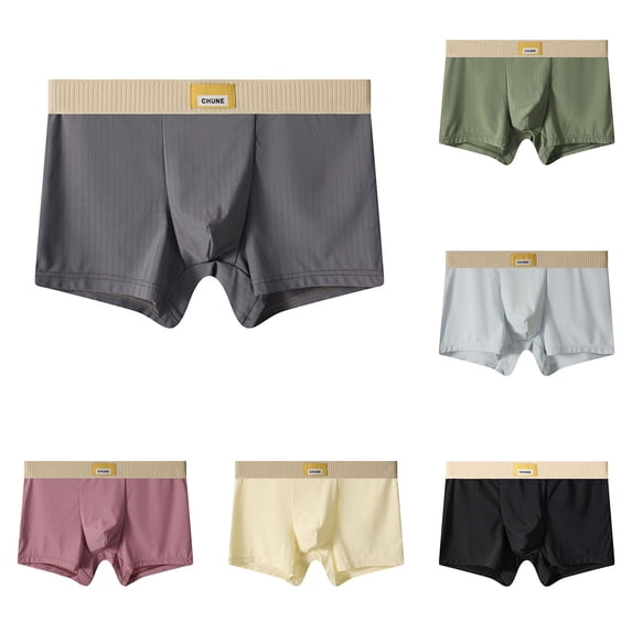 Bixock Underwear for Men,Men's Big and Tall Underwear Mid Waist Pius Size Boxer Briefs Solid Color Lightweight Cool Touch Breathable Briefs