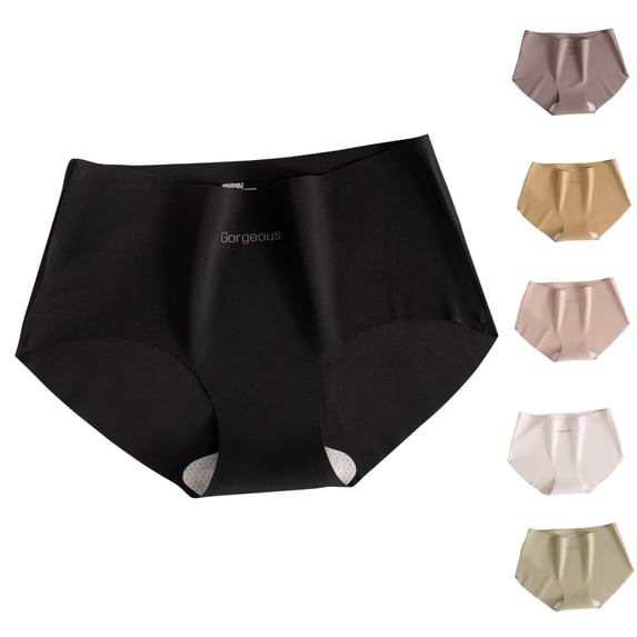 Bixock Underwear for Women,Women's Seamless Underwear Mid Waist Solid Color Thin Breathable Comfy Soft Ladies Daily Wear Underwear Briefs