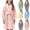 thumbnail image 1 of Bixock Unisex Toddler Robe for Girls Boys Hooded Robe Kids Fleece Bathrobe Children Loungewear Print Cape Absorbent Wearable Indoor Outfit for 0 To 8 Years Fall Winter Sleepwear, 1 of 5