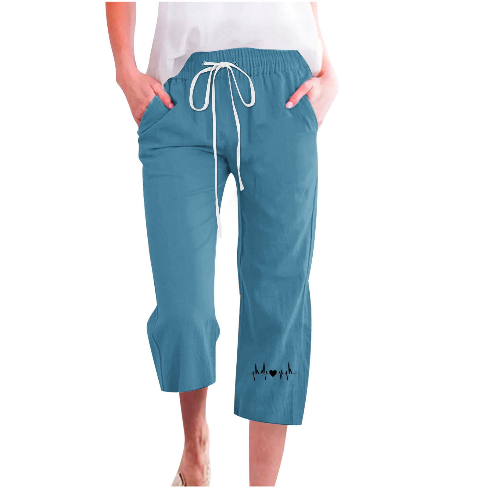 Cropped Leggings | Mid Waist | 3/4 Length | Cotton–Elastane Blend | Non-See-Through | Gusset Crotch to Prevent Ripping