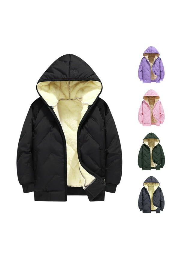 Winter Jackets for Kids,Fleece Jacket Boys and Girls,Children's Winter Solid Color Casual Sports Warm and Thick Down Jackets Top For Kids
