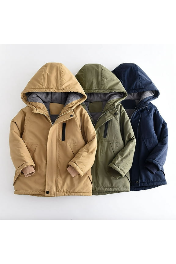 Winter Jackets for Kids,Fleece Jacket Boys and Girls,Children's Winter Solid Color Casual Sports Warm and Thick Down Jackets Top For Kids