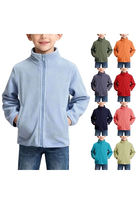Winter Jackets for Kids,Fleece Jacket Boys and Girls,Children's Winter Solid Color Casual Sports Warm and Thick Down Jackets Top For Kids