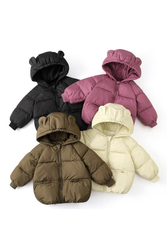 Winter Jackets for Kids,Fleece Jacket Boys and Girls,Children's Winter Solid Color Casual Sports Warm and Thick Down Jackets Top For Kids