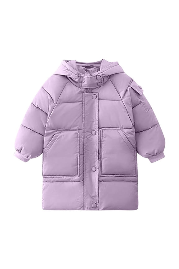 Winter Jackets for Kids,Fleece Jacket Boys and Girls,Children's Winter Solid Color Casual Sports Warm and Thick Hooded Jackett Top For Kids