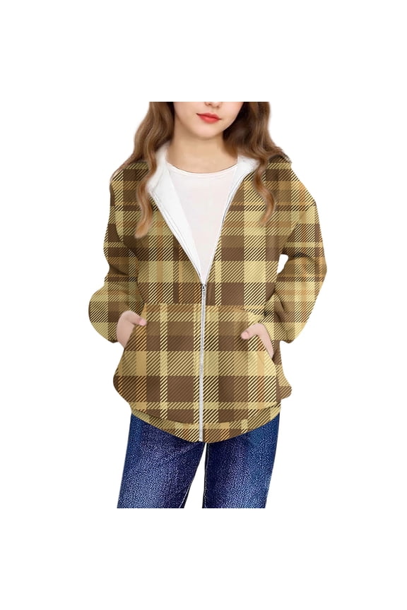 Winter Jackets for Kids,Fleece Jacket Boys and Girls,Children's Winter Solid Color Casual Sports Warm and Thick Hooded Jackett Top For Kids