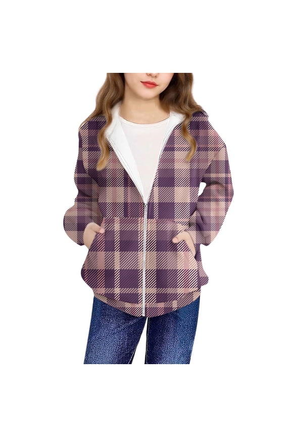 Winter Jackets for Kids,Fleece Jacket Boys and Girls,Children's Winter Solid Color Casual Sports Warm and Thick Hooded Jackett Top For Kids