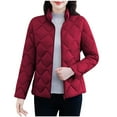 thumbnail image 1 of Bixock Winter Women Quilted Jackers,Fleece Puffer Jackets for Women,Women’s Warm Outerwear Jackets Solid Color Long Sleeve Zip Up Jacket Thickened Quilted No Hood Casual Outerwear Jackets, 1 of 5