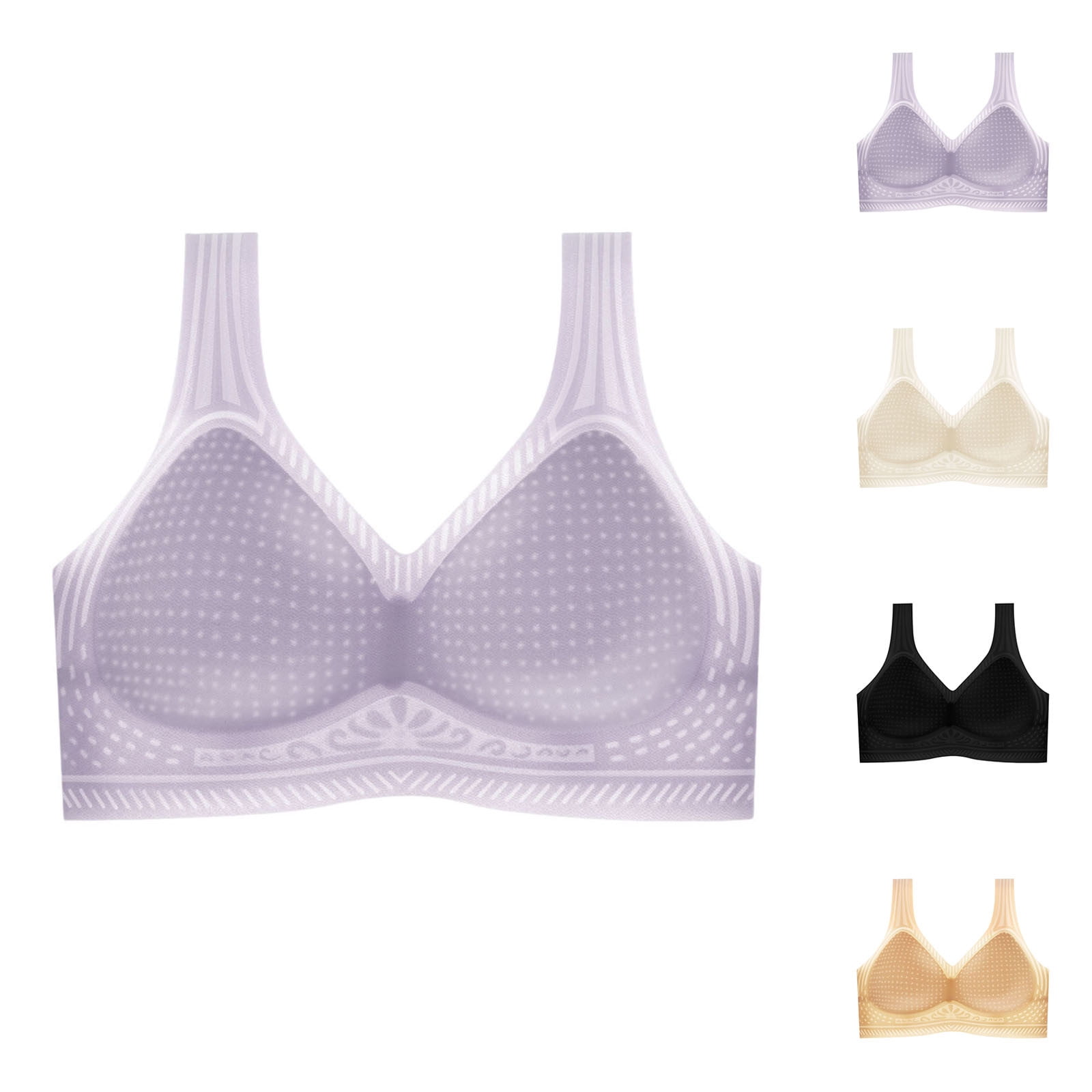 Top Fixe Bixock Wireless Bras for Women Seamless Solid Color Built In Fixe Tank ...