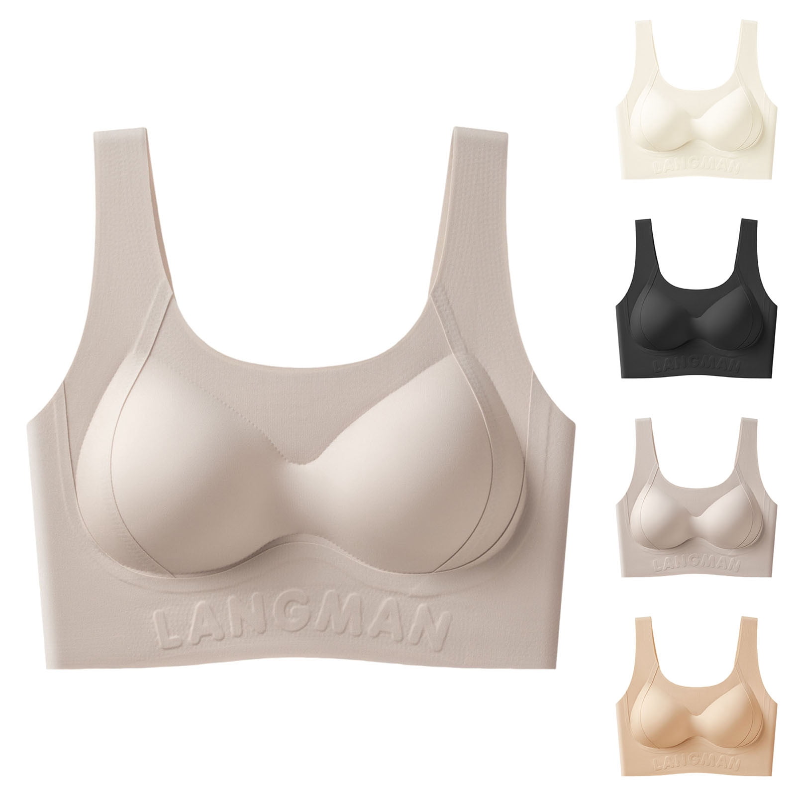 Top Fixe Bixock Wireless Bras for Women Seamless Solid Color Letter Print Tank ...