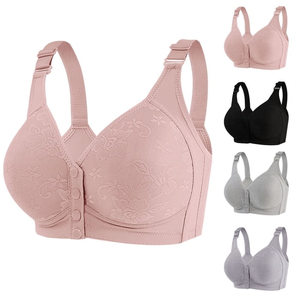 Bixock Wireless Bras for Women Solid Color Elegant Lace Details Thin Padding Breathable Soft Material Natural Support All Day Daily Wear Bra