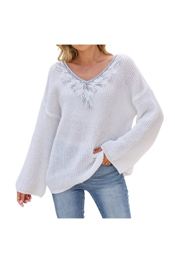 Long Sleeve Shirts for Women,Workout Shirts for Women,Blouses for Women Color V Neck Sweater Pullover Tops Loose Soft Warm Lightweight Casual Tops