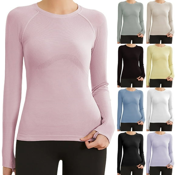 Bixock Women Fall and Winter Blouse,Women Casual Tops,Bixock Tops for Women Winter Yoga Breathable Long Sleeve Tshirt Quality Training Sports Top Pilates Workout Fitted Top