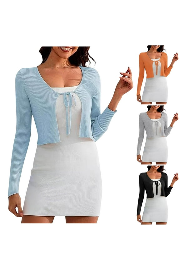 Women Fall and Winter Blouse,Women Casual Tops,Bixock Women Fall and Winter Blouse Women Casual Tops Tie Front Open Front Long Sleeve V Neck Cardigan