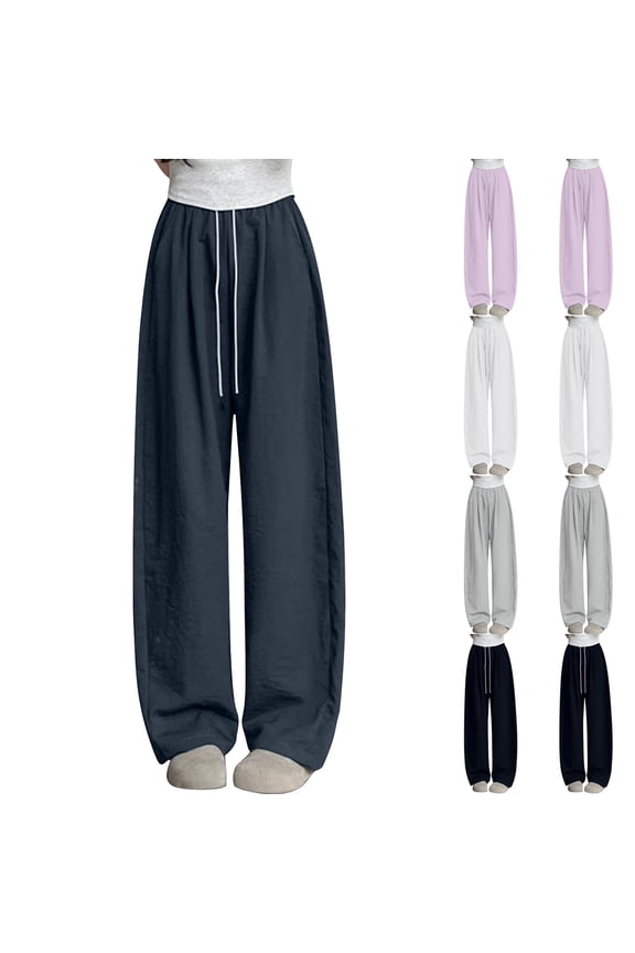 Women Fall and Winter Clothes,Women Casual Pants,Ladies' Fall Thin Solid Color High Waist Loose Hanging Straight Casual Pants Sports Drying Pants