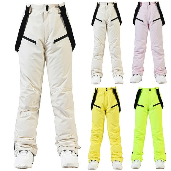 Bixock Women Fall and Winter Clothes,Women Casual Pants,Women Couple Same Size Ski Pants Large Warm Single Board Double Board Windproof Strap Pants Ski Pants Pants