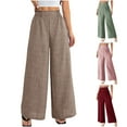 thumbnail image 1 of Bixock Dress Pants for Women Formal Pants Solid Color High Waisted Wide Leg Pants Versatile Commute Formal Elegant Office Business Work Pants for Women Clothes, 1 of 5