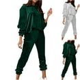 thumbnail image 1 of Bixock Women Fall and Winter Outfit Set,Women Two-piece Set,Women Fall and Winter Outfit Set Solid Color Velvet Round Neck Long Sleeve Top and Relaxed Pants Two-Piece Casual Set, 1 of 4