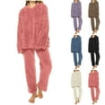 thumbnail image 1 of Bixock Women Fall and Winter Pajamas Set,Women Pajams Two-piece Set,Pajamas Set for Women Print Winter Fleece Semi Cardigan Long Sleeve Long Pants Robe Pajamas Set, 1 of 5