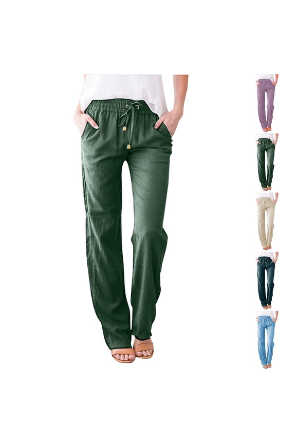 Women Fall and Winter Clothes,Women Casual Pants,Fashion Womens Casual Solid Color Elastic Loose Pants Straight Wide Leg Trousers Pants