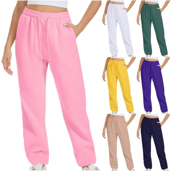 Bixock Women Fall and Winter Clothes,Women Casual Pants,Women'S Elastic-Lace-Up Casual Solid Color Sports Casual Pants