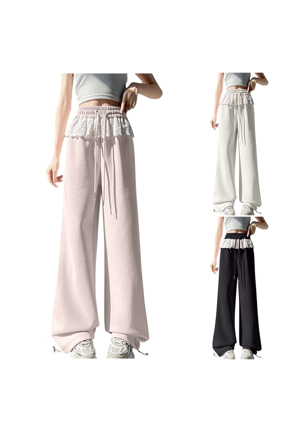 Women Fall and Winter Clothes,Women Casual Pants,Women's Fall and Fall High-waisted Casual Straight Wide-leg Pants