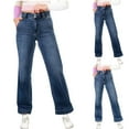 thumbnail image 1 of Bixock Women Fall and Winter Clothes,Women Casual Pants,Women's Fashion Button Zipper Pocket Cowboy Pants Full Length Pants Jeans, 1 of 5