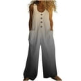 thumbnail image 1 of Bixock Women Fall and Winter Clothes,Women Casual Pants,Women's Printed Fall Round-neck Button-pocket Sleeveless Casual Jumpsuit, 1 of 5