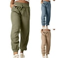 thumbnail image 1 of Bixock Women Fall and Winter Clothes,Women Casual Pants,Women's Solid Color Casual Pants High Waisted Lace Up Ankle Pants Pocket Sports Pants, 1 of 5