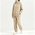 thumbnail image 1 of Bixock Women Fall and Winter Outfit Set,Women Two-piece Set,Women Casual Set Solid Color Hooded Long Sleeve Top and Jogger Pants Athletic Wear Set, 1 of 8