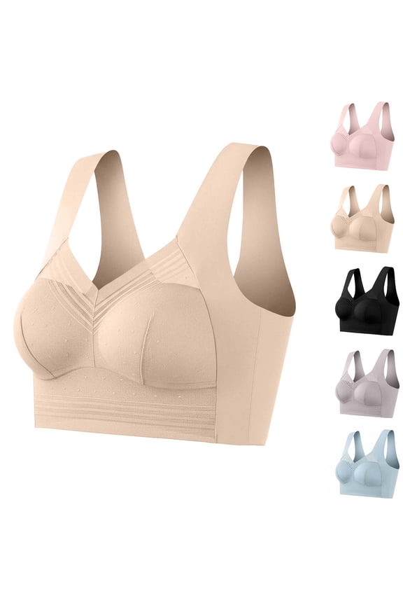 Women Jelly Bras No Underwire Scalloped Push Up Buttery Soft Tshirt Bra Seamless Full Coverage Convertible Everyday Bra