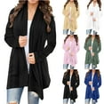 thumbnail image 1 of Bixock Women Knit Cardigan Long Sleeves Open Front Casual Cardigan Jackets Draped Ruffles Knit Outerwear, 1 of 5