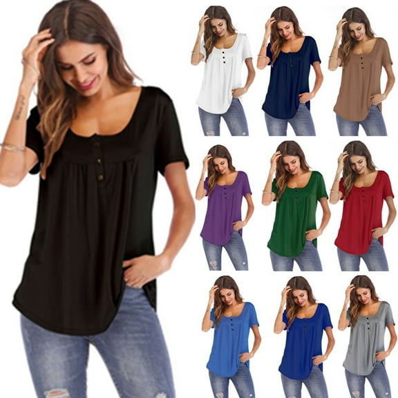 Bixock Women Lightweight Casual Tops,Blouse for Women,Lace Panel Round Neck Wing Sleeve Loose Bohemian Top