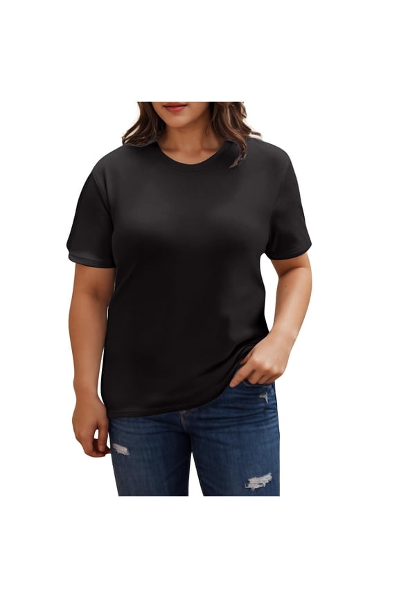 Women Lightweight Casual Tops,Plus Size Blouse for Women, V Neck Over Short Sleeve Comfortable Top