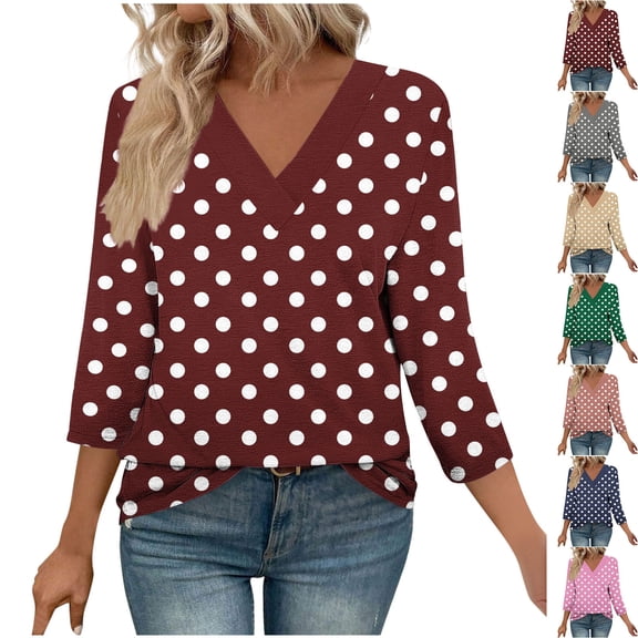 Bixock Plus Size Casual Tops for Women,Short Sleeve Shirt for Women,Shirt for Women 3/4 Sleeve V Neck Print Casual Blouse Loose Tops