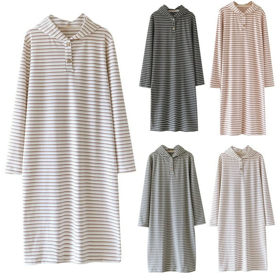 Bixock Women Pajamas Dress,Nightgowns for Women Long Sleeve Hooded Nightgown Loose Bathrobe Home Wear Nightgown