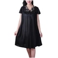 thumbnail image 1 of Bixock Women Pajamas Dress,Nightgowns for Women Summer V-Neck Casual Solid Short Sleeve Sleepshirts Dress, 1 of 4