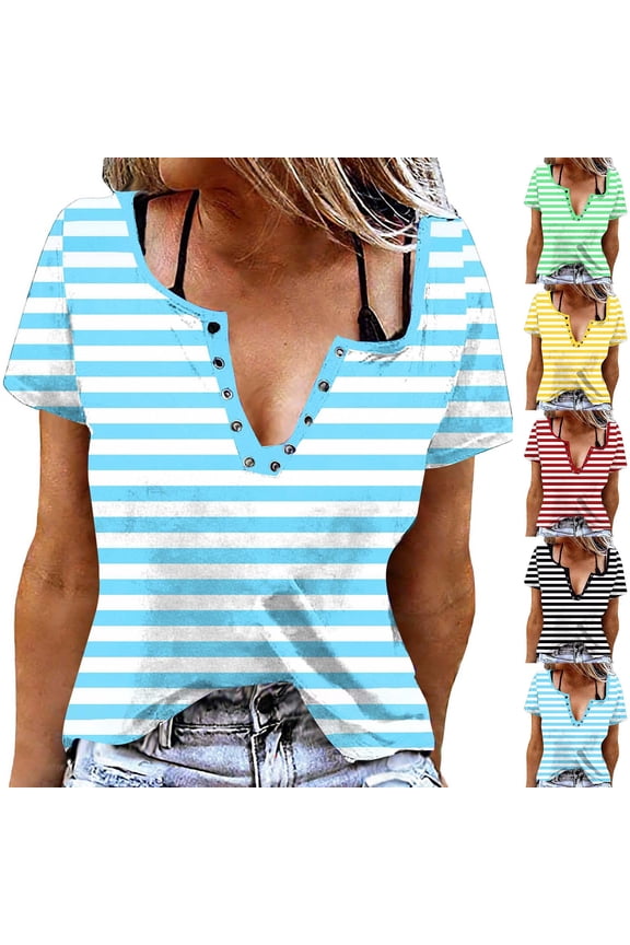 Women Plus Size Tops,Blouse for Women All Over Print Round Neck Snaps Closure Casual T Shirt Tops