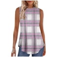 thumbnail image 1 of Bixock Womens Tank Tops Summer Sleeveless Shirts Random Print Crew Neck Loose Cut Breathable Leisure Wear Travel Vacation Clothes, 1 of 4