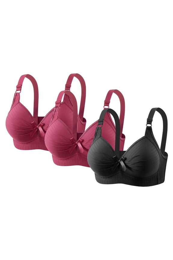 Women Underwear,Women Casual Bras,Women Comfortable Bras 3 Pack Wireless T Shirt Bra Seamless Thin Modest Underwear Everyday Underwear