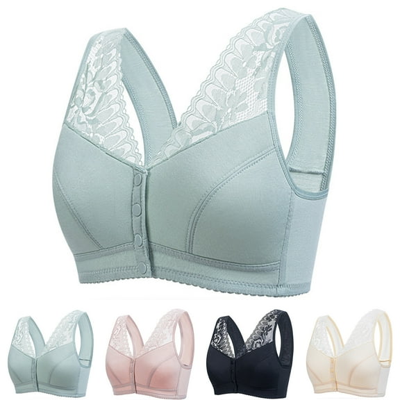 Bixock Women Underwear,Women Casual Bras,Women Comfortable Underwear for Women Front Closure Wireless Seamless Push Up Bra