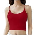 thumbnail image 1 of Bixock Women's Casual Corp Tops,Basical Sleeveless Tank Tops,Solid Color Crew Neck Camisole Built In Bra 1 Piece Tops, 1 of 5
