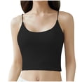thumbnail image 1 of Bixock Women's Casual Corp Tops,Basical Sleeveless Tank Tops,Solid Color Crew Neck Camisole Built In Bra 1 Piece Tops, 1 of 4