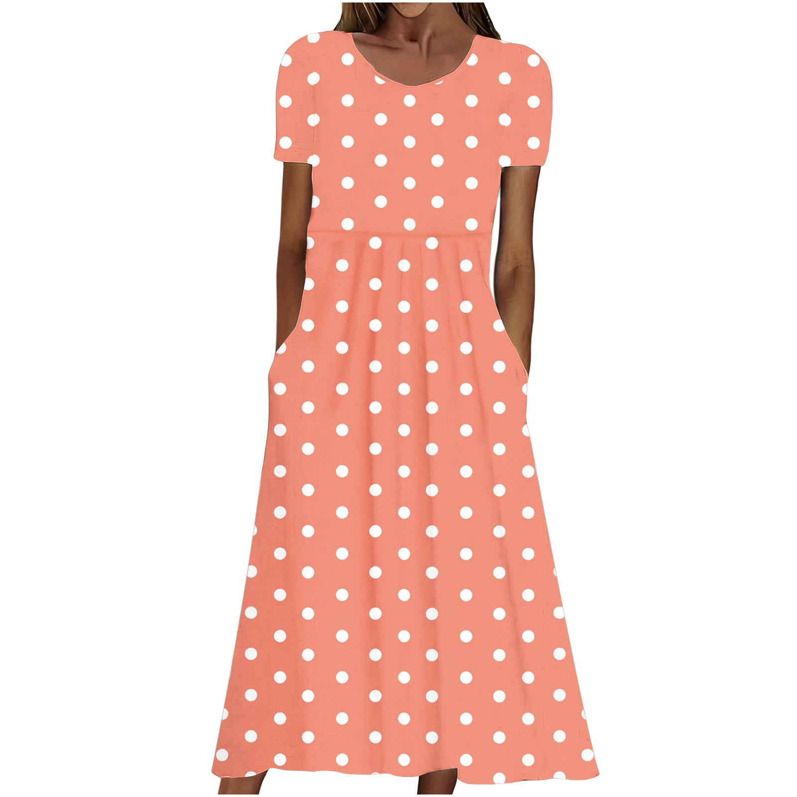 Bixock Women's Casual Maxi Dreases,Print Color Short Sleeve Dresses ...