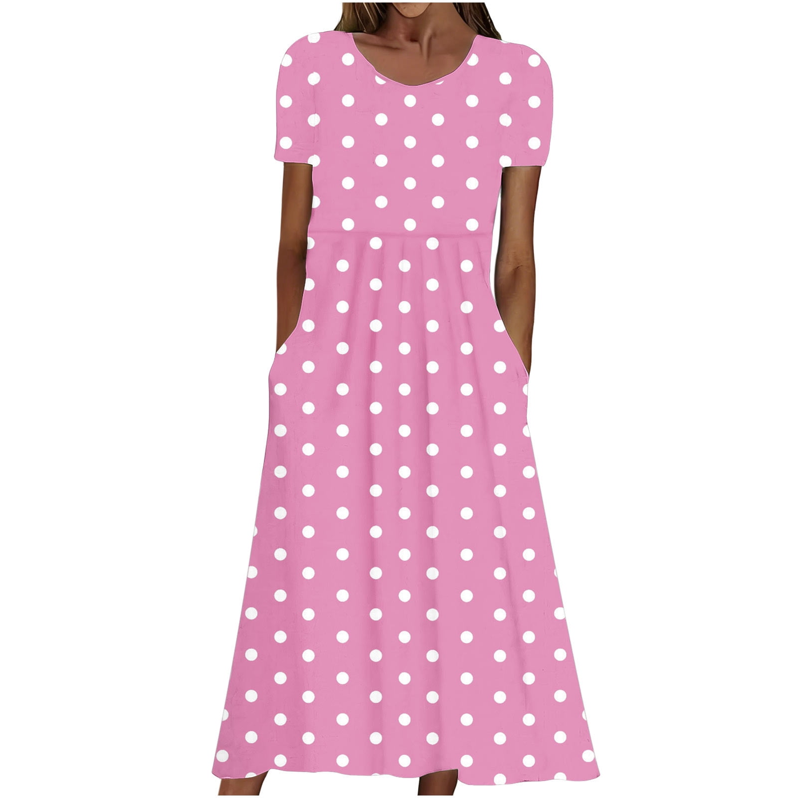 Bixock Women's Casual Maxi Dreases,Print Color Short Sleeve Dresses ...