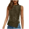 thumbnail image 1 of Bixock Women's Casual Sleeveless Blouse,Summer Tank Tops,Solid Color Round Neck Sleeveless Metallic Lurex Glitter Wear Tops, 1 of 5