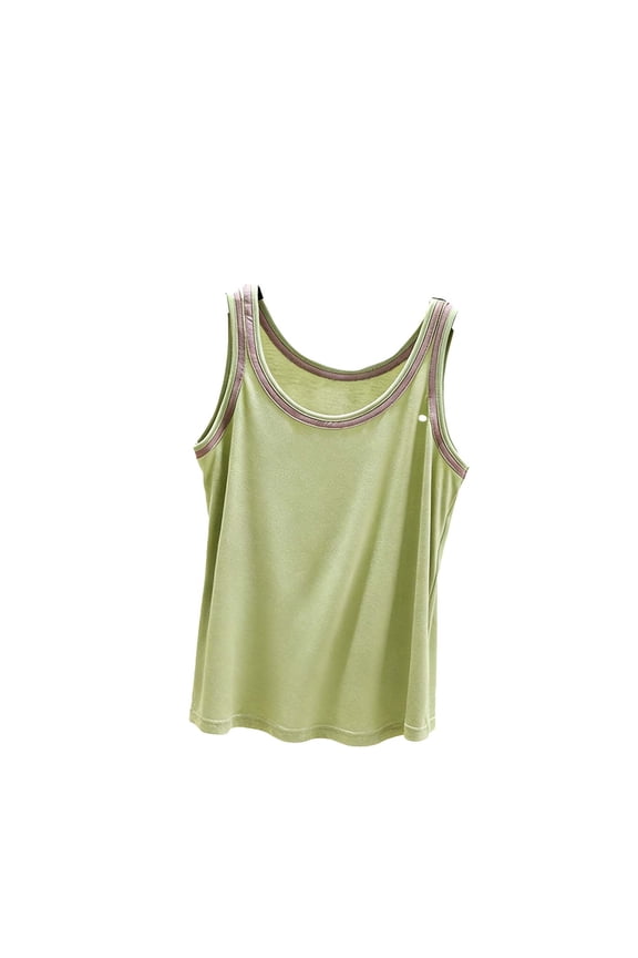 Women's Casual Tank Tops,Summer Color Blocked Blouse,Solid Color V-Neck Sleeveless Fabric Base Layer Wear Tops