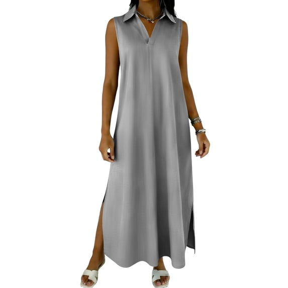 Bixock Women's Maternity Dress Sleeveless A Line Sundress Loose Casual Maxi Dress with Pockets Baby Shower Pregnancy Dresses for Photoshoot Maternity Outfits Summer Clothings